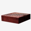 HUM 035 - HUMIDOR BOX - WHITE(TOOLED) + REDDISH BROWN