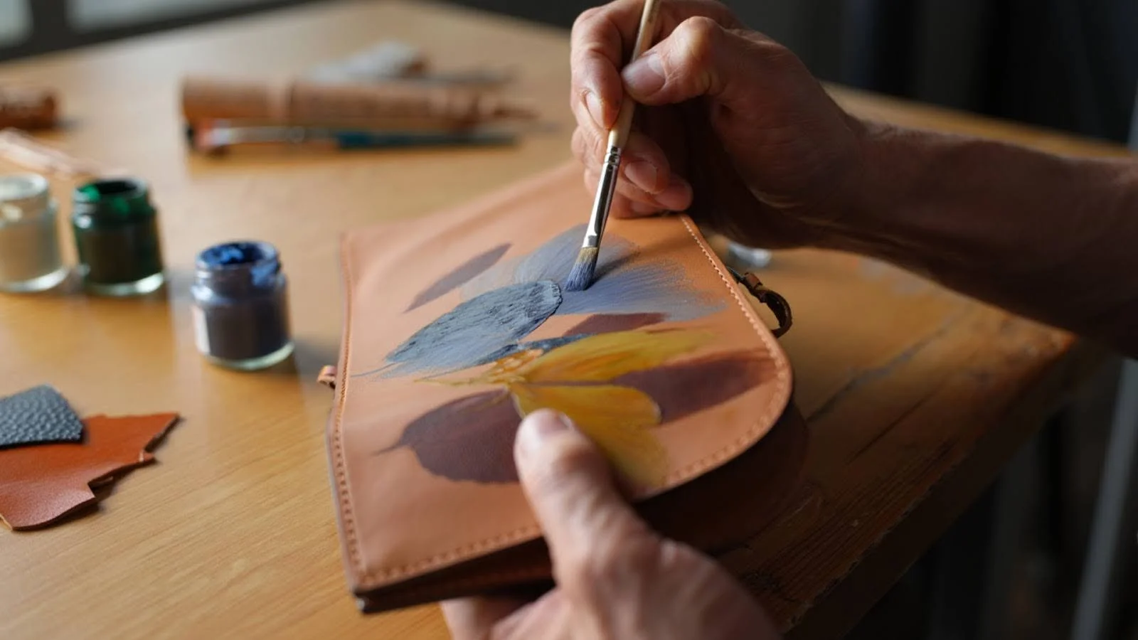 hand painted bag